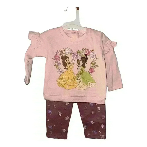 Disney Girls 2 Piece Princess Outfit, Belle and Tiana - Picture 1 of 6
